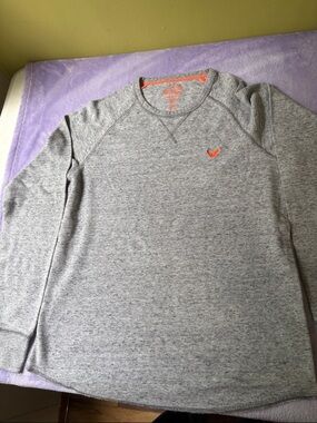 American Eagle Heritage   Thermal Shirt Men’s L Gray Waffle Knit AE0 1977